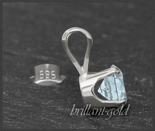 Anhänger 585 Gold Aquamarin hellblau, 4,5,6,7mm